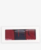 Barbour Mens Tartan Sock 3 Pack Gift Box Cranberry 7-11 UK Northern