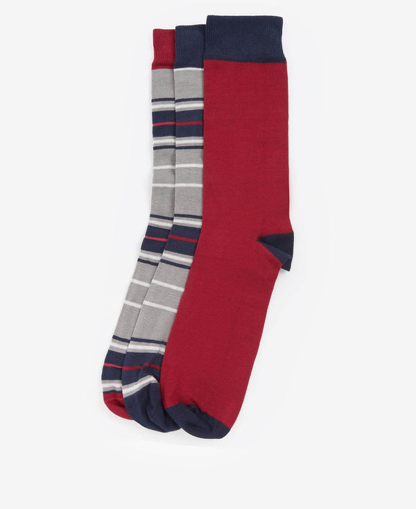 Barbour Mens Tartan Socks Gift Box 3 Pack Blue Granite Northern