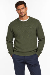Barbour Mens Tisbury Crew Neck Wool Sweater Forest Green Northern