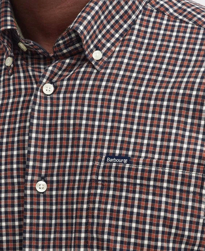 Barbour Padshaw Tailored Gingham Shirt Navy Northern Ireland Belfast