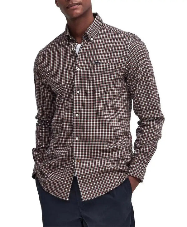 Barbour Padshaw Tailored Gingham Shirt Navy Northern Ireland Belfast