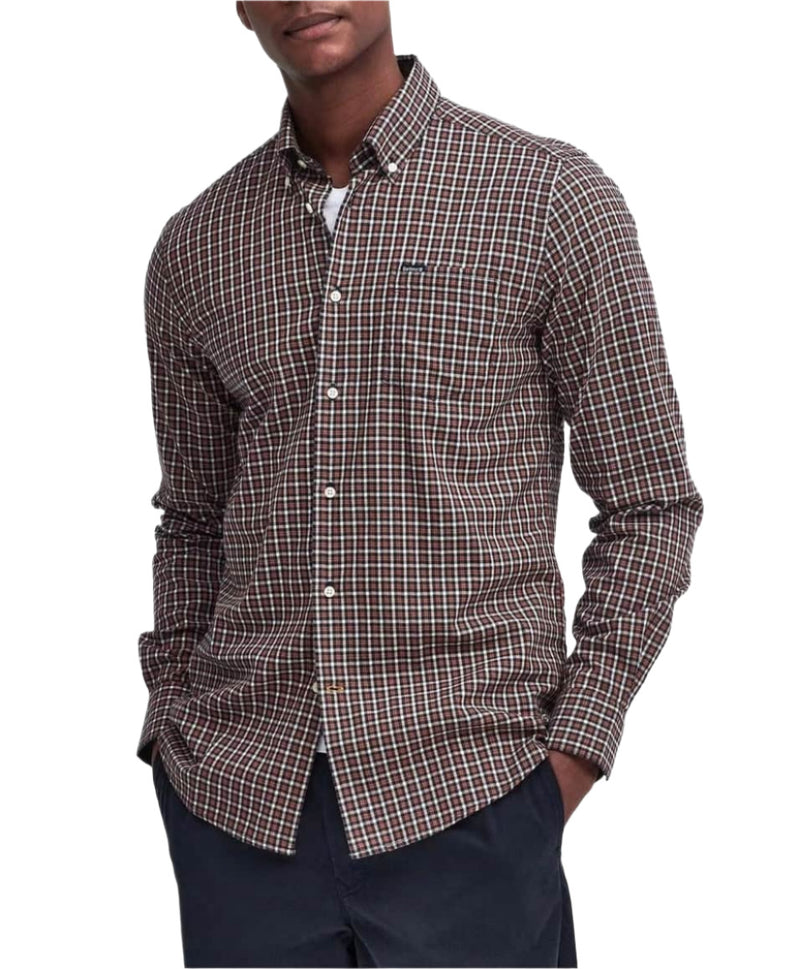 Barbour Padshaw Tailored Gingham Shirt Navy Northern Ireland Belfast