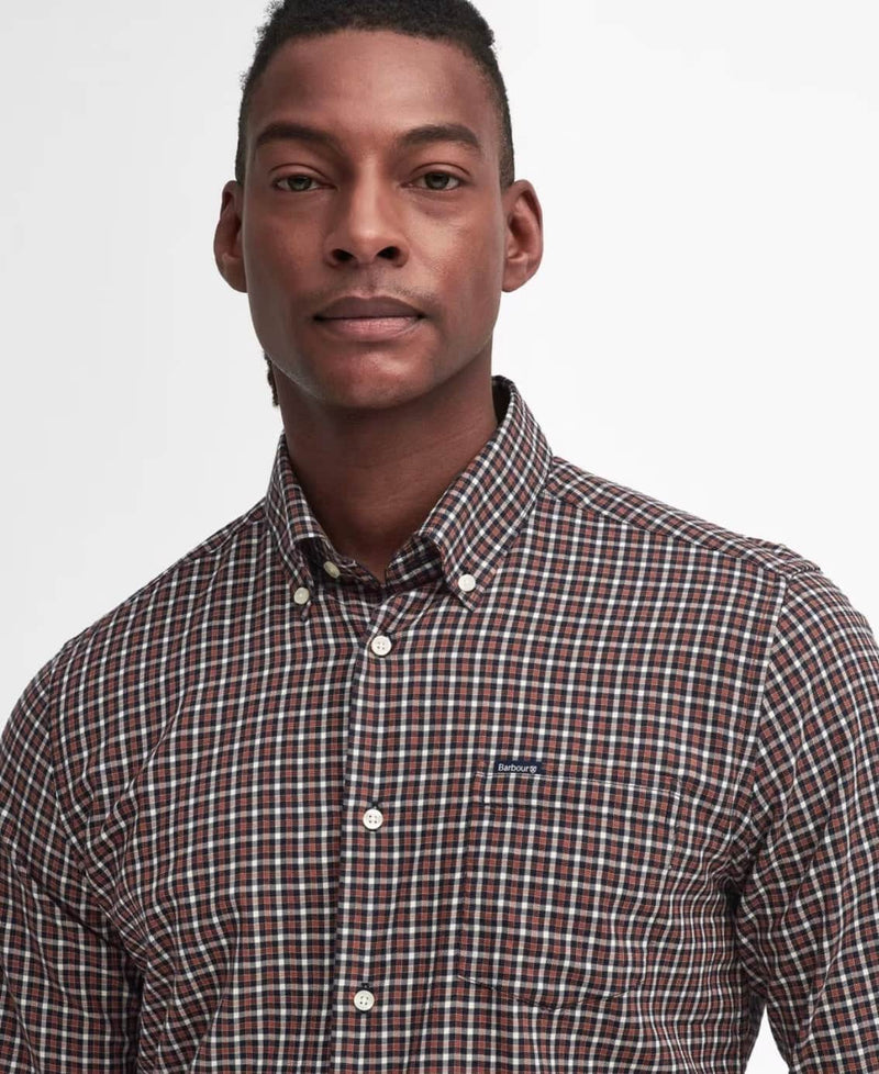 Barbour Padshaw Tailored Gingham Shirt Navy Northern Ireland Belfast