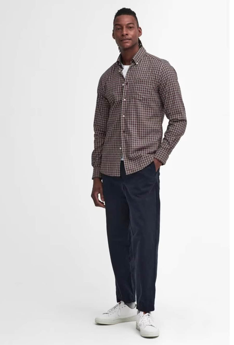 Barbour Padshaw Tailored Gingham Shirt Navy Northern Ireland Belfast