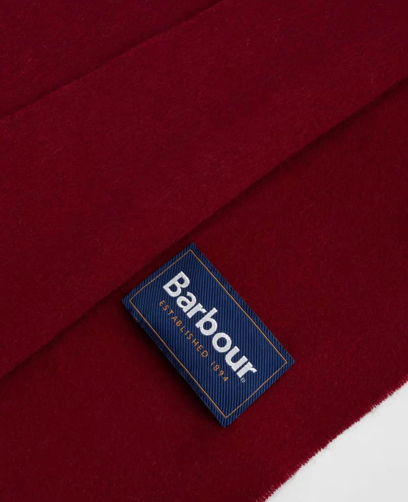 Barbour Plain Lambswool Scarf Biking Red Northern Ireland Belfast