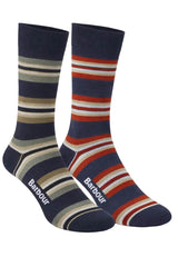 Barbour Summer Stripe Socks Navy & Green Northern Ireland Belfast