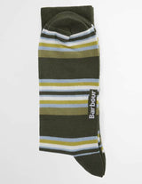 Barbour Summer Stripe Socks Olive & Navy Northern Ireland Belfast