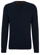 BOSS Men’s Asac C Cotton-Jersey Regular-Fit Sweater Navy Northern