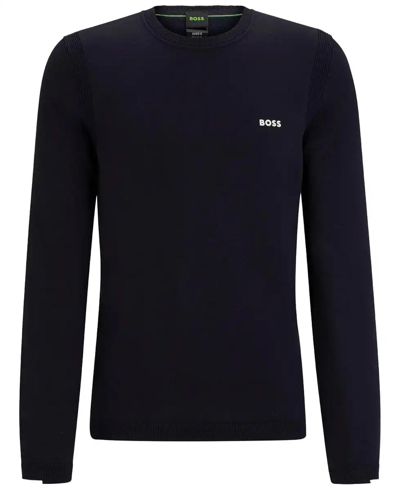 BOSS Men’s Ever-X CN Cotton-Blend Regular-fit Sweater Navy Northern