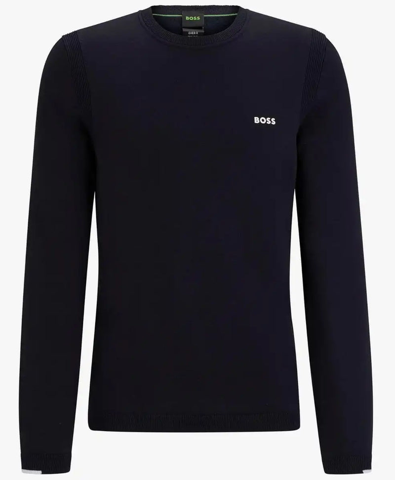 BOSS Men’s Ever-X CN Cotton-Blend Regular-fit Sweater Navy Northern