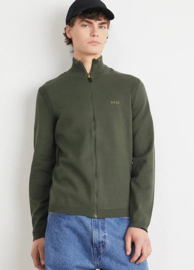 BOSS Men’s Ever X Full Zip Jumper Open Green Northern Ireland Belfast