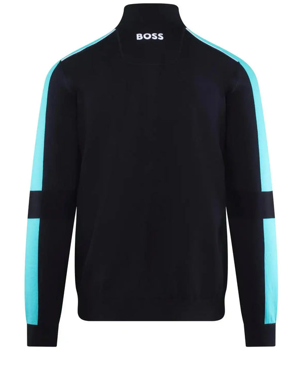 BOSS Mens Zelchior Quarter Zip Sweater Dark Navy Northern Ireland