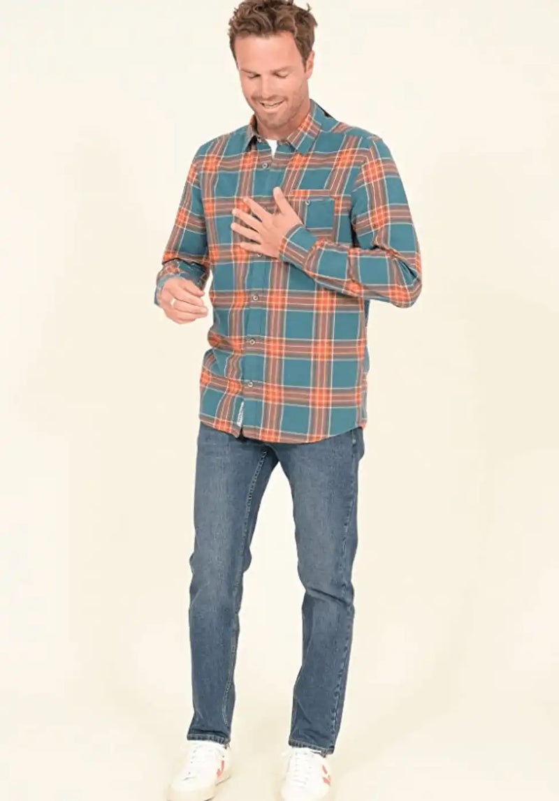 Brakeburn Orange Check Shirt - Shirts & Tops