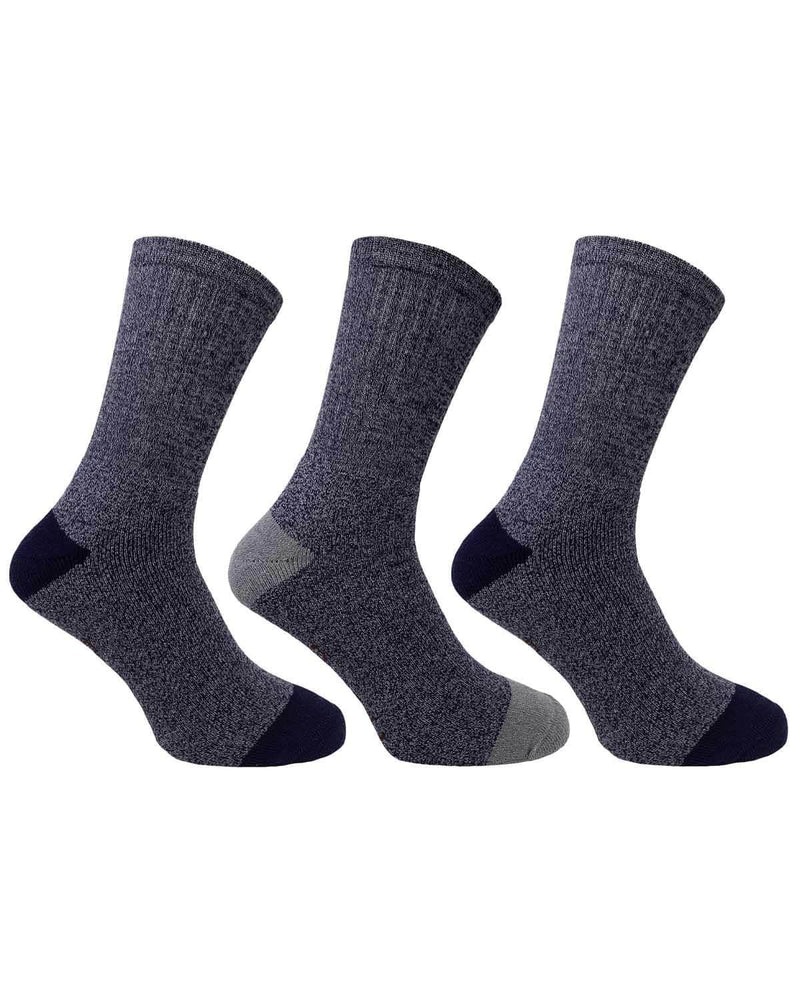 Bramble Mens All Terrain Walking Boots Socks 3 Pack 6-11 UK Blue