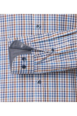 Casa Moda Casual Fit Shirt Blue/Beige Check Northern Ireland Belfast