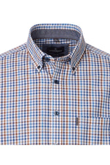 Casa Moda Casual Fit Shirt Blue/Beige Check Northern Ireland Belfast