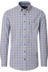 Casa Moda Casual Fit Shirt Blue/Beige Check Northern Ireland Belfast