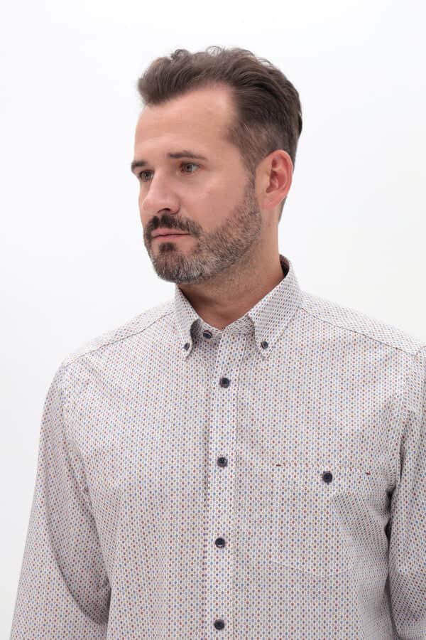 Casa Moda Casual Fit Shirt Garnet Beige/Red Northern Ireland Belfast