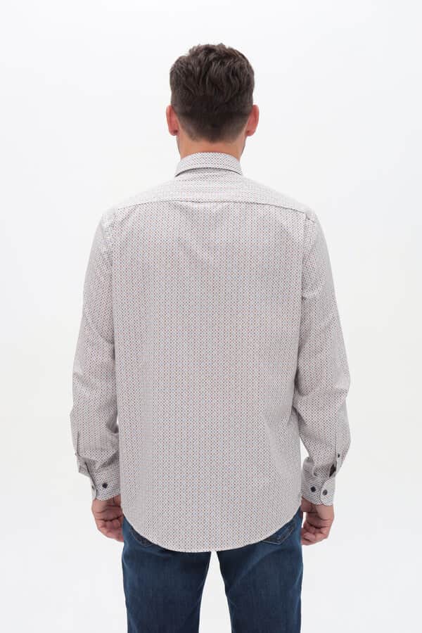 Casa Moda Casual Fit Shirt Garnet Beige/Red Northern Ireland Belfast