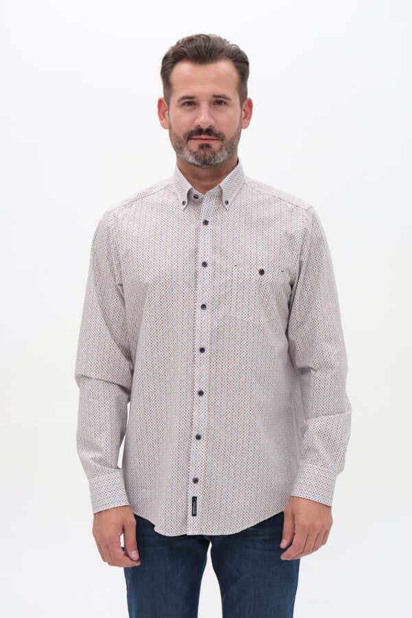 Casa Moda Casual Fit Shirt Garnet Beige/Red Northern Ireland Belfast