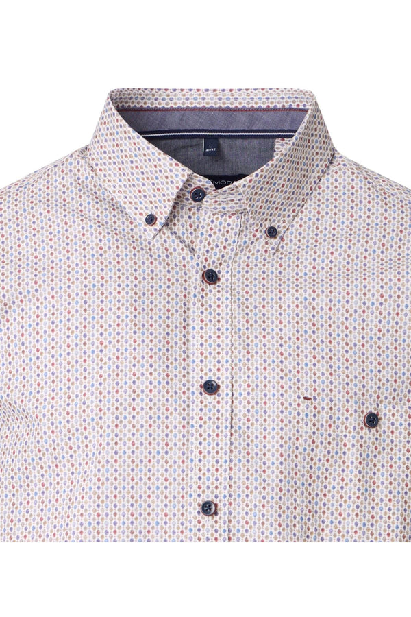 Casa Moda Casual Fit Shirt Garnet Beige/Red Northern Ireland Belfast