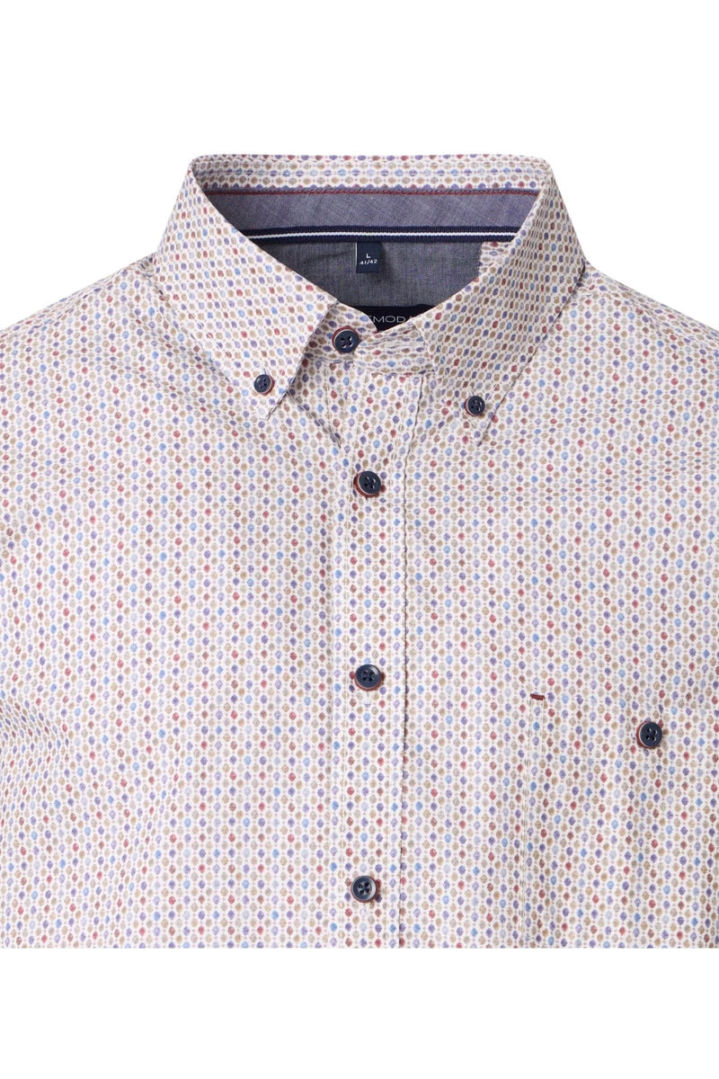 Casa Moda Casual Fit Shirt Garnet Beige/Red Northern Ireland Belfast
