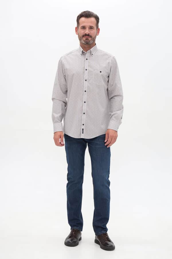 Casa Moda Casual Fit Shirt Garnet Beige/Red Northern Ireland Belfast