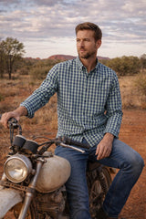 Casa Moda Casual Fit Shirt Green/Navy Gingham Northern Ireland Belfast