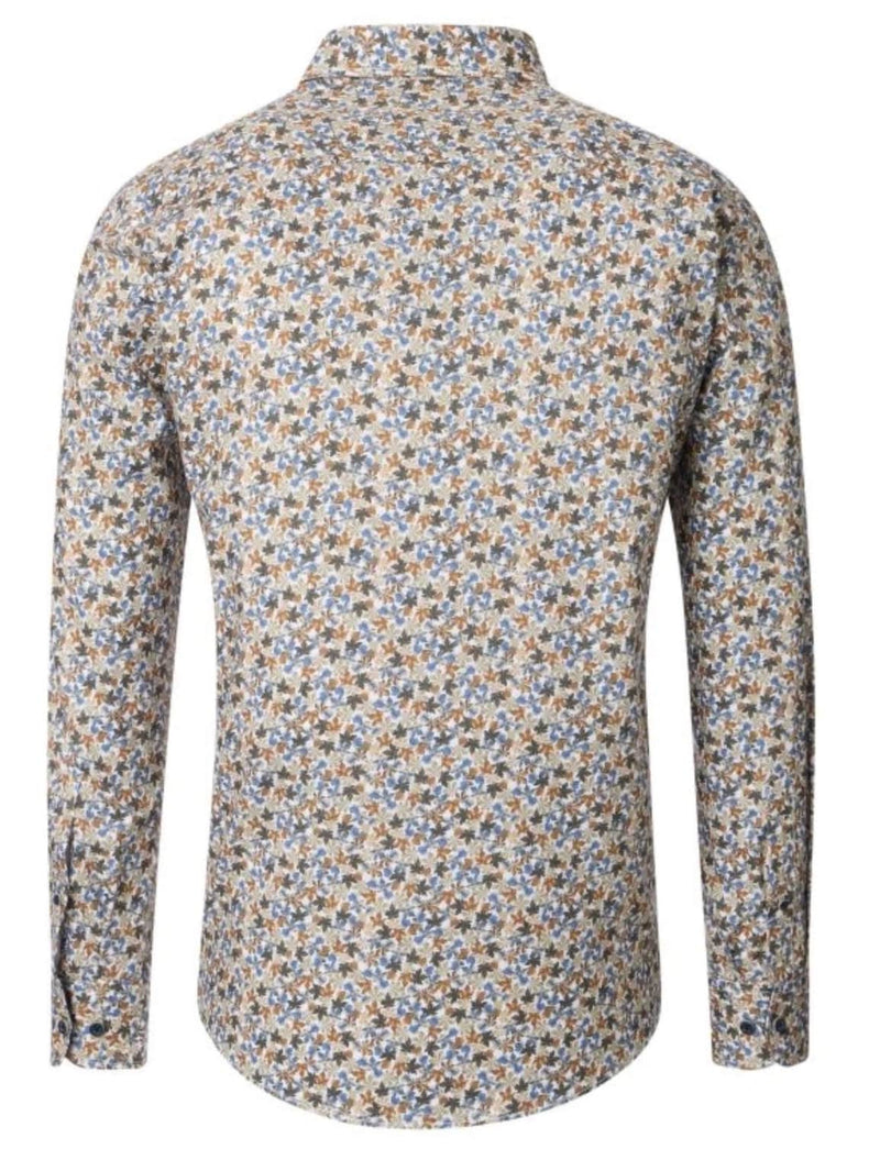 Casa Moda Casual Fit Shirt Leaf Design Blue Northern Ireland Belfast