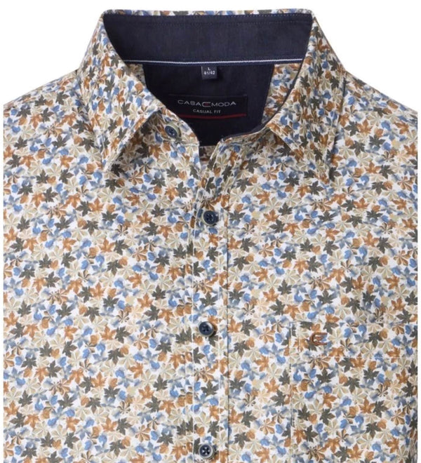 Casa Moda Casual Fit Shirt Leaf Design Blue Northern Ireland Belfast