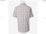 Casa Moda Casual Fit Short Sleeve Check Shirt Blue/Orange Northern