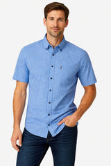 Casa Moda Casual Fit Short Sleeve Shirt Blue Gingham Northern Ireland