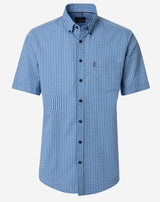 Casa Moda Casual Fit Short Sleeve Shirt Blue Gingham Northern Ireland
