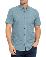 Casa Moda Casual Fit Short Sleeve Shirt Blue/Green Dot Print Northern