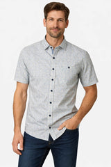 Casa Moda Casual Fit Short Sleeve Shirt Blue/Green/Yellow Northern