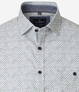 Casa Moda Casual Fit Short Sleeve Shirt Blue/Green/Yellow Northern