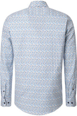 Casa Moda Comfort Fit Shirt Blue/Beige Circle Print Northern Ireland