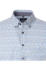 Casa Moda Comfort Fit Shirt Blue/Beige Circle Print Northern Ireland