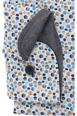 Casa Moda Comfort Fit Shirt Blue/Beige Circle Print Northern Ireland