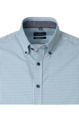 Casa Moda Comfort Fit Shirt Blue/Green Geometric Northern Ireland