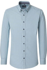 Casa Moda Comfort Fit Shirt Blue/Green Geometric Northern Ireland