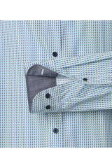 Casa Moda Comfort Fit Shirt Blue/Green Geometric Northern Ireland