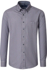 Casa Moda Comfort Fit Shirt Burgundy/Navy Northern Ireland Belfast