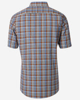 Casa Moda Comfort Fit Short Sleeve Check Shirt Blue/Green/Orange