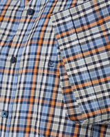 Casa Moda Comfort Fit Short Sleeve Check Shirt Blue/Green/Orange