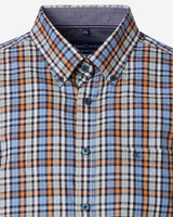 Casa Moda Comfort Fit Short Sleeve Check Shirt Blue/Green/Orange
