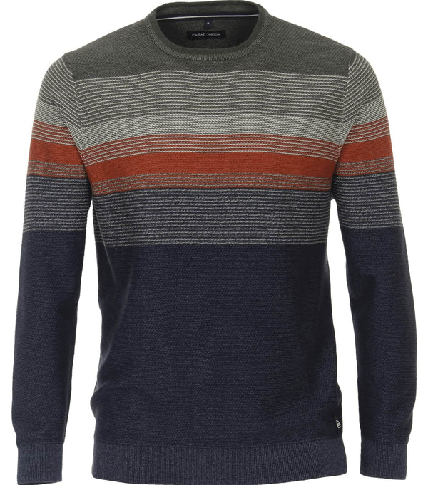 Casa Moda Crew Neck Pullover Sweater - Orange