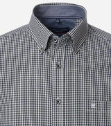 Casa Moda Long Sleeve Casual Fit Gingham Shirt Navy/Green Northern