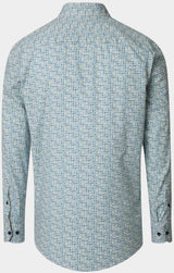 Casa Moda Long Sleeve Casual Fit Shirt Circle Print Petrol Northern