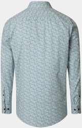 Casa Moda Long Sleeve Casual Fit Shirt Circle Print Petrol Northern